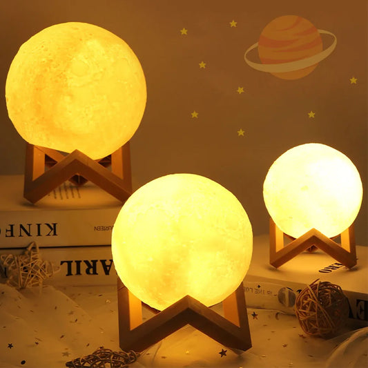 3D Print Moon Lamp Battery LED Night Light Warm Color Moon Lamp Children's Night Lamp Bedroom Decoration Birthday Gifts
